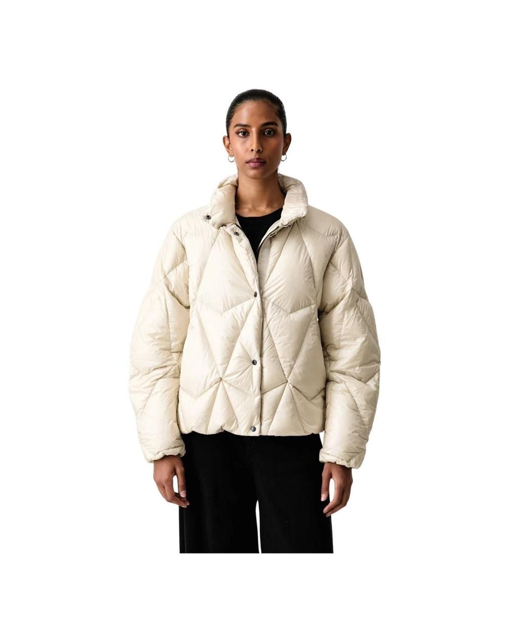 Moose Knuckles Jassen ,Leer Iceberg Quilt Donsjack in het Natural