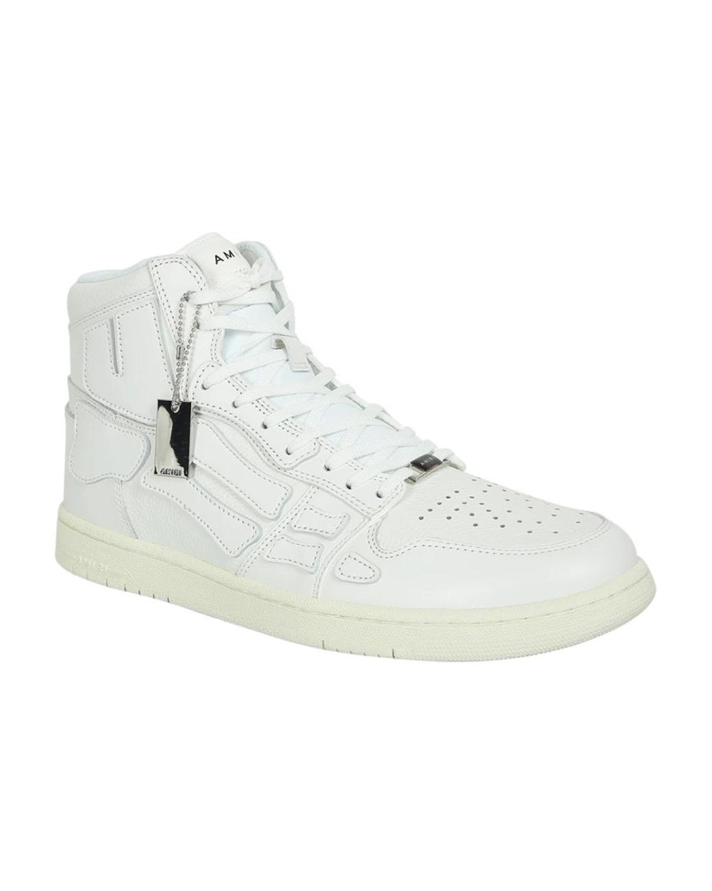 Amiri White Skel Panelled Leather High-top Trainers for men