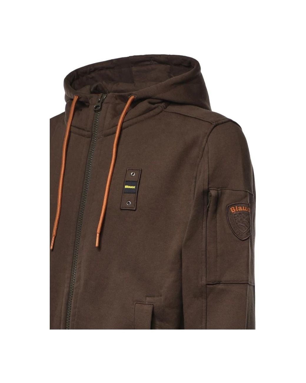 Blauer Kapuzenjacke Mit Reißverschluss in Brown für Herren