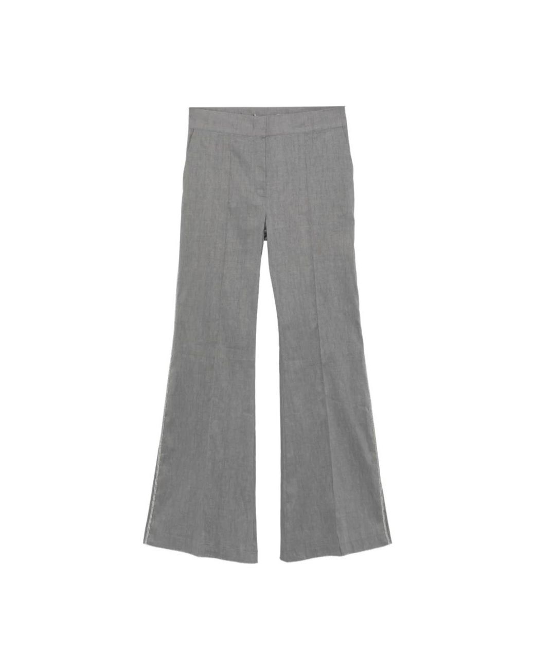 D.exterior Gray Wide Trousers