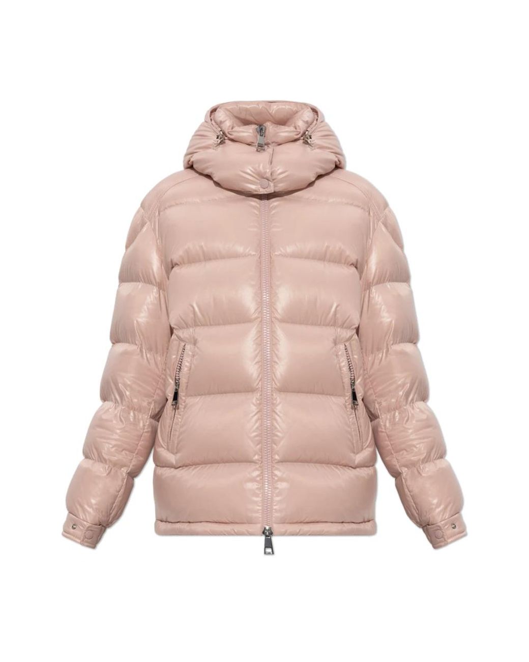 Moncler Pink Maire Kapuzen-Kurzmantel Aus Daunen