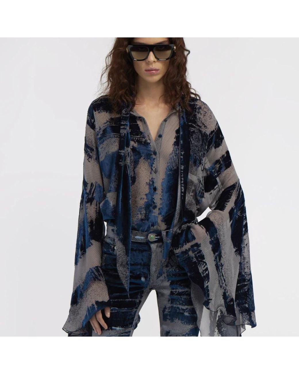 Roberto Cavalli Blue Blouses