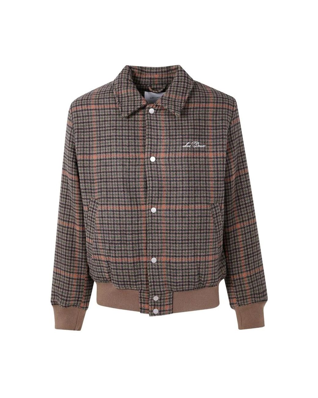 Les Deux Jassen ,Bruin ,Nylon Bruin Zijde Nylon Jas in het Gray voor heren