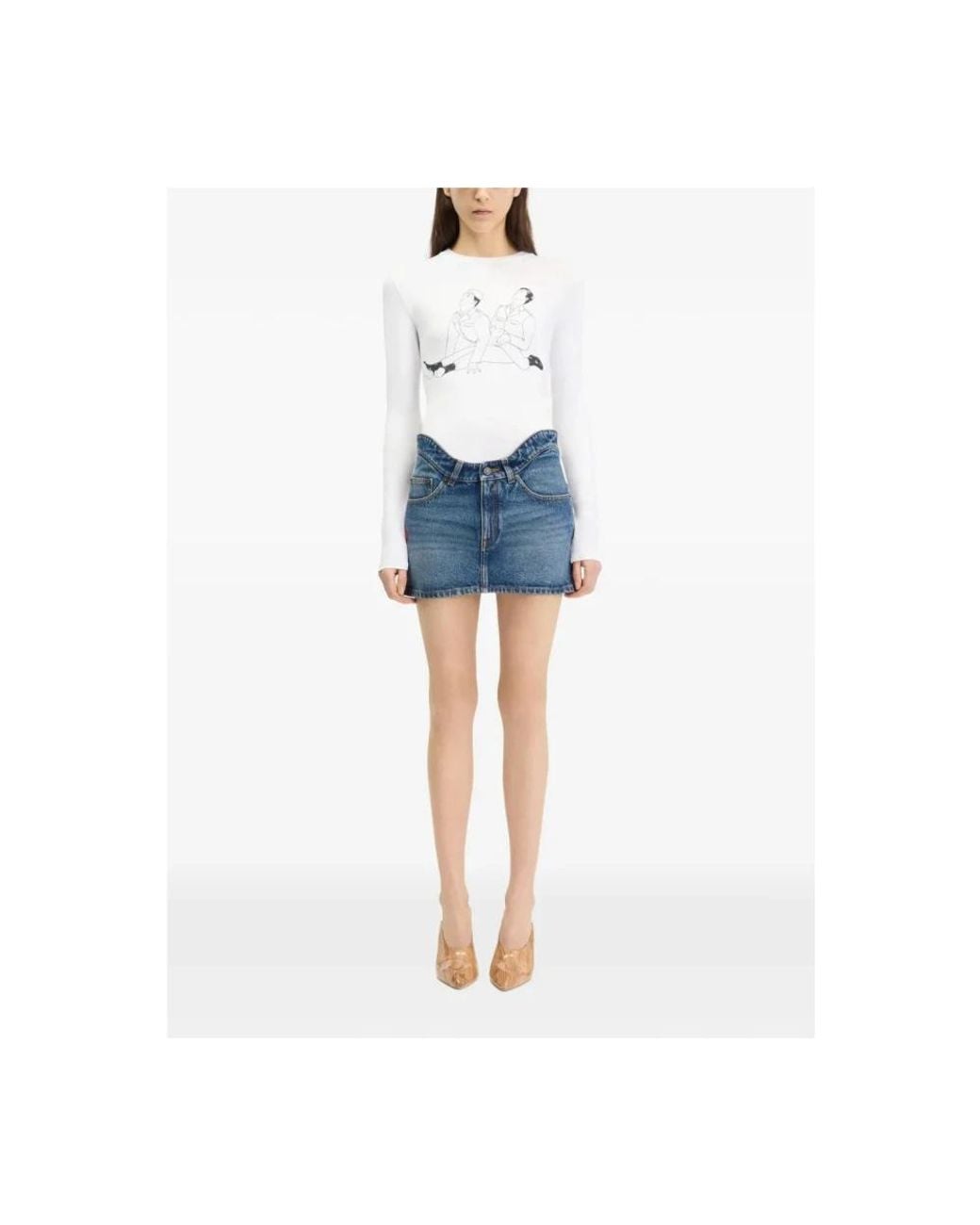 Jean Paul Gaultier White Long Sleeve T-Shirts