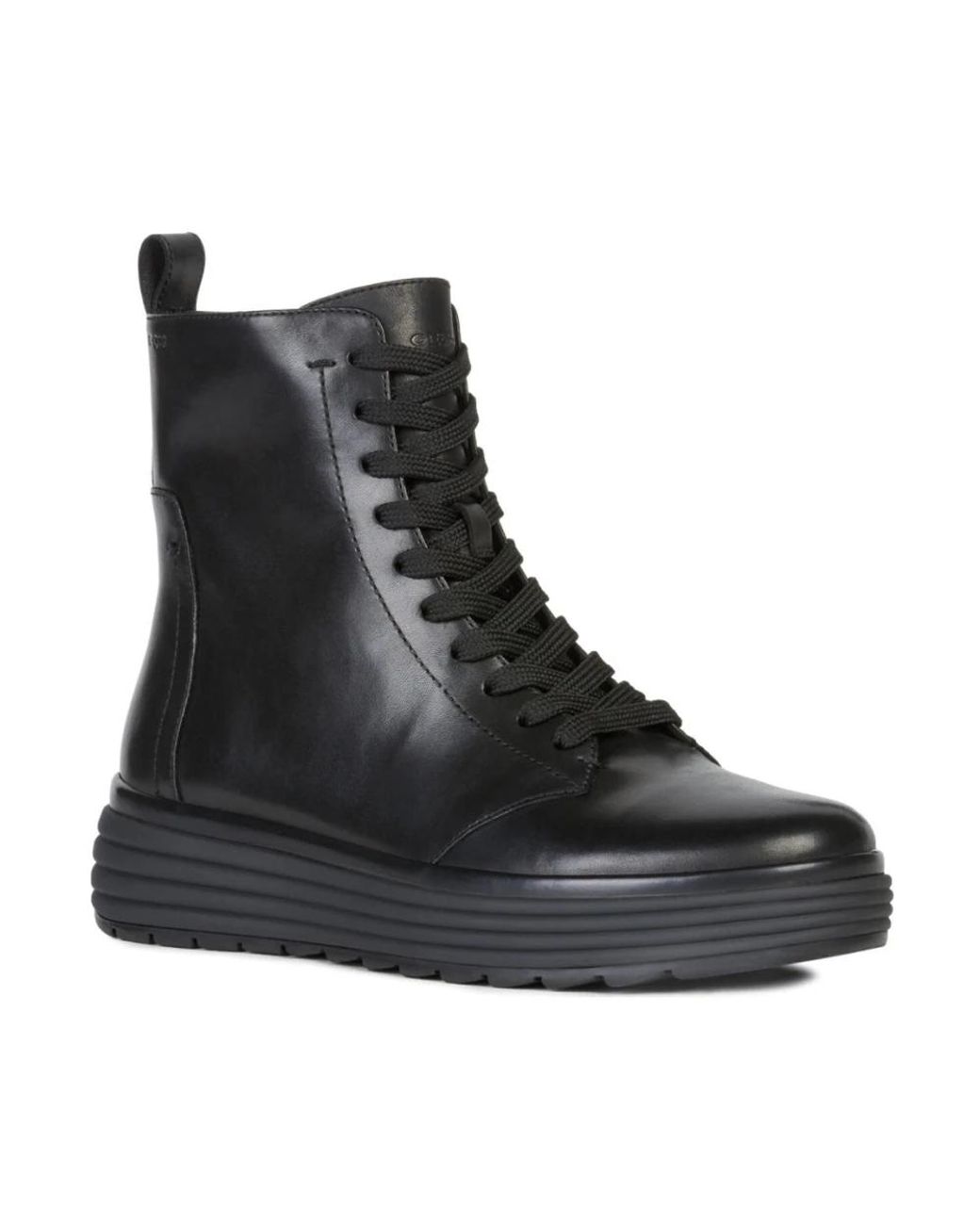 Geox Black Lace-Up Boots