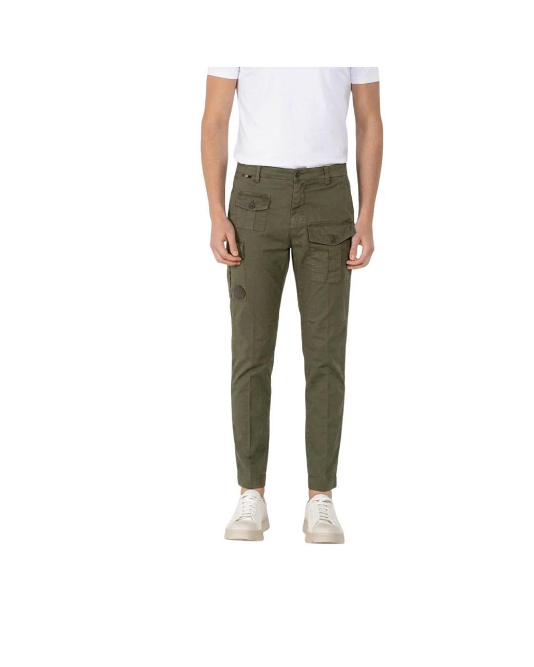 Mason's Green Slim-Fit Trousers for men