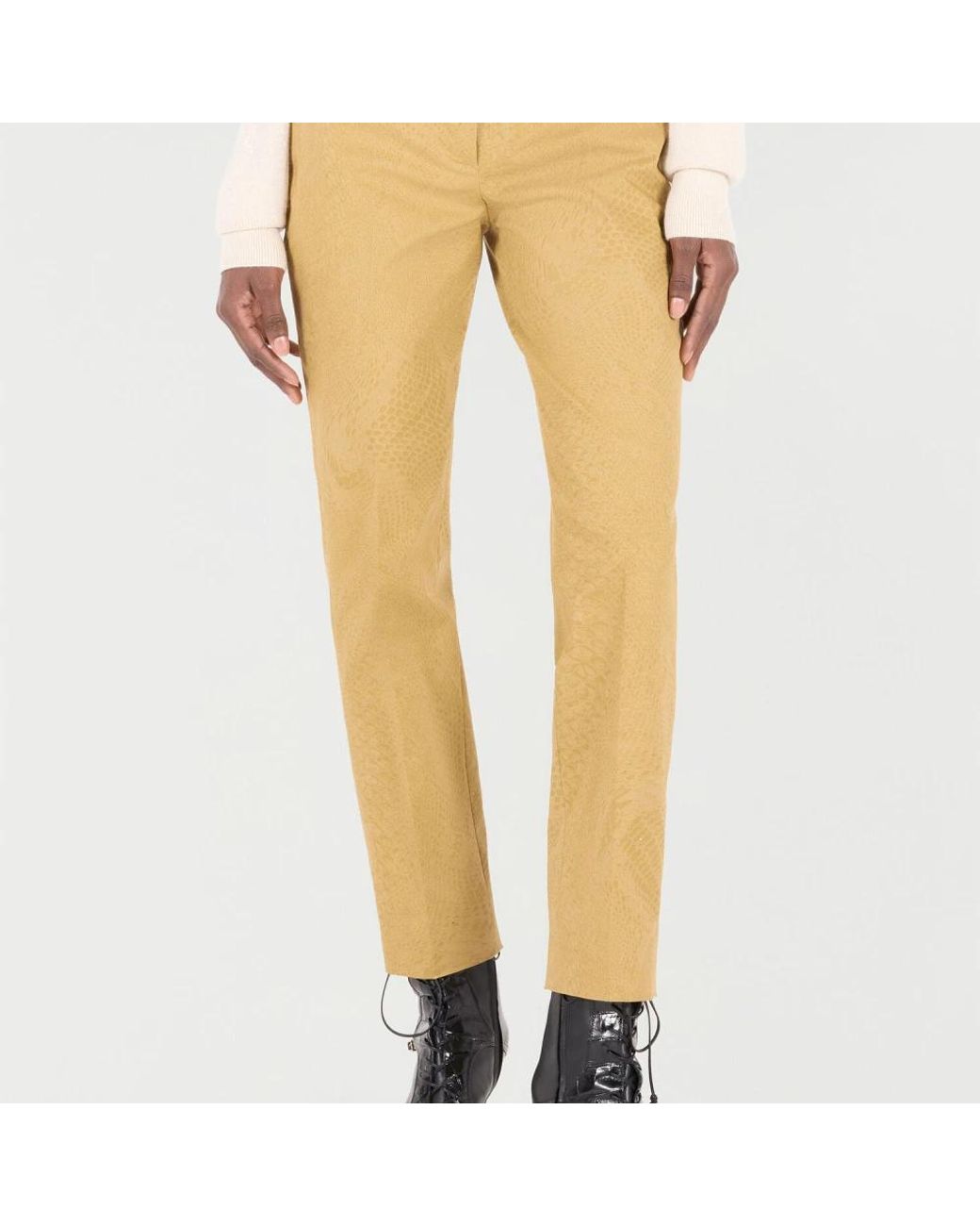 Roberto Cavalli Natural Python-Print Straight Leg Hose