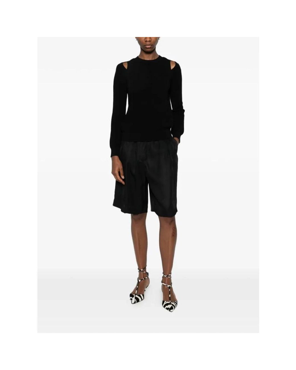 Elisabetta Franchi Black Round-Neck Knitwear