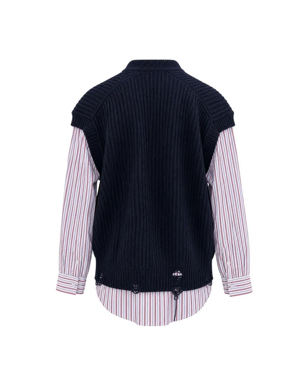 SOLOTRE Blue V-Neck Knitwear
