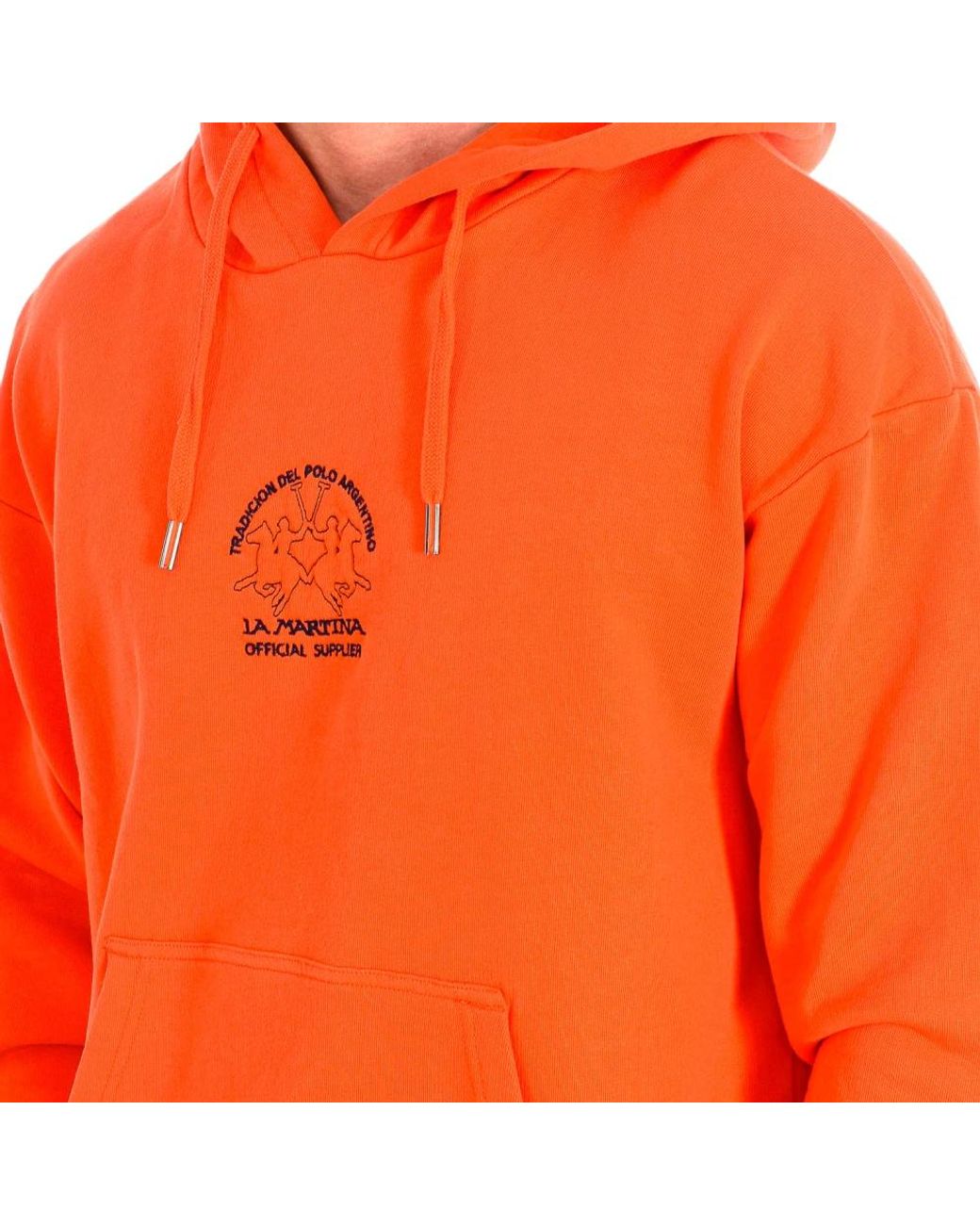 La Martina Orange Hoodies for men