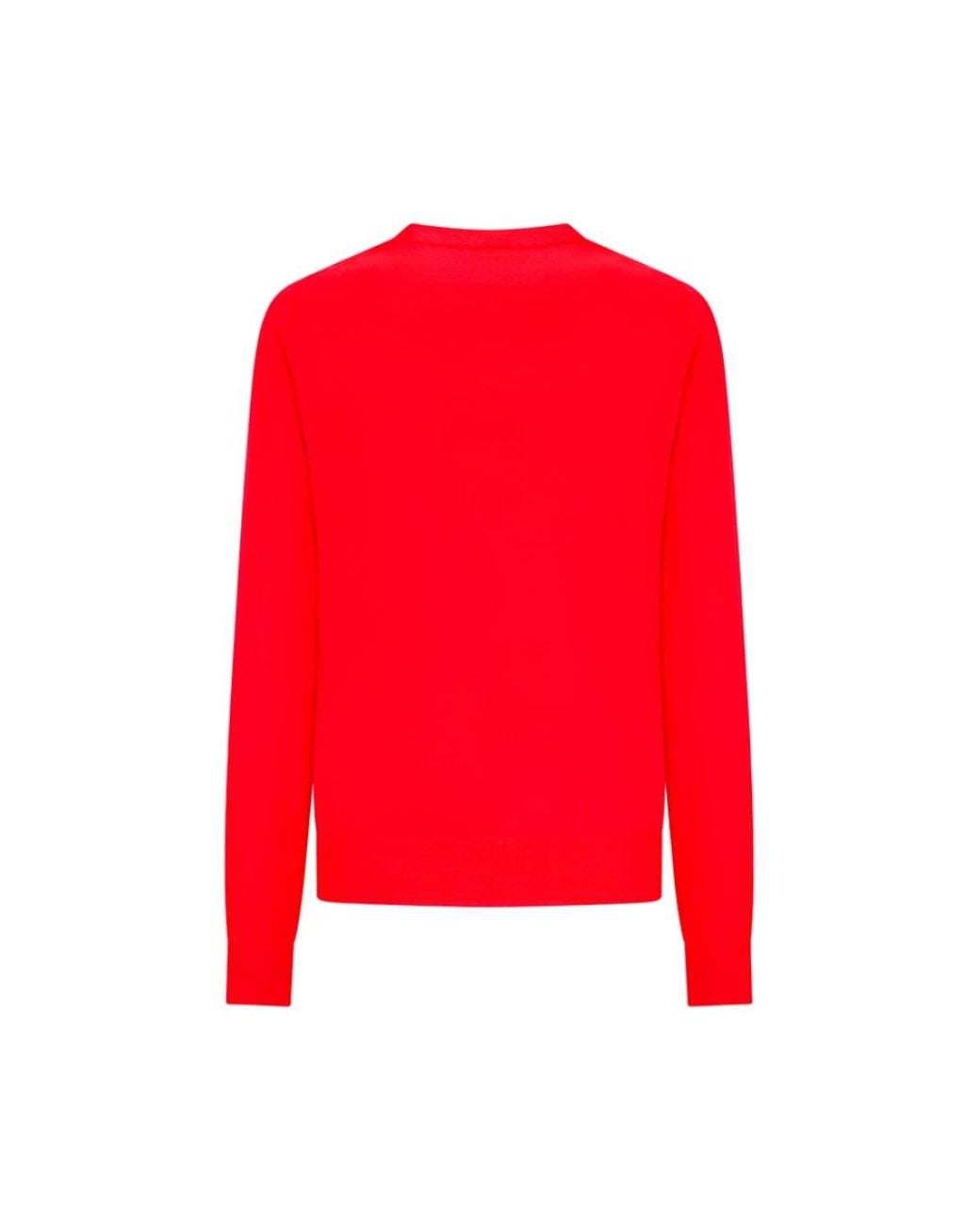Jil Sander Red Round-Neck Knitwear