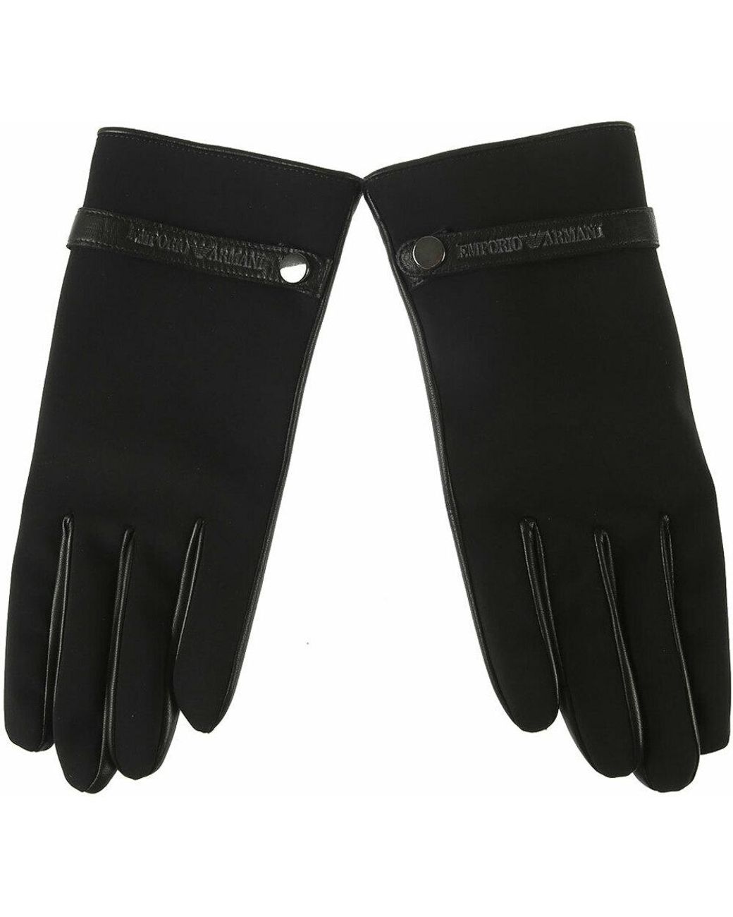 Heren Accessoires voor voor Handschoenen voor Emporio Armani Synthetisch Leren Handschoenen in het Zwart voor heren 