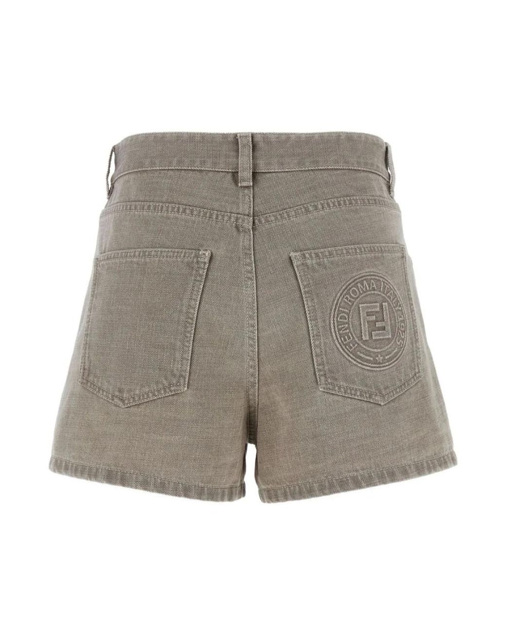 Fendi Gray Denim Shorts
