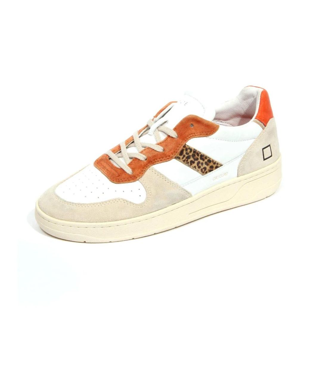 Date Schoenen ,Wit ,Leer Vintage Court 2.0 Schoenen Wit-Baksteen in het Metallic