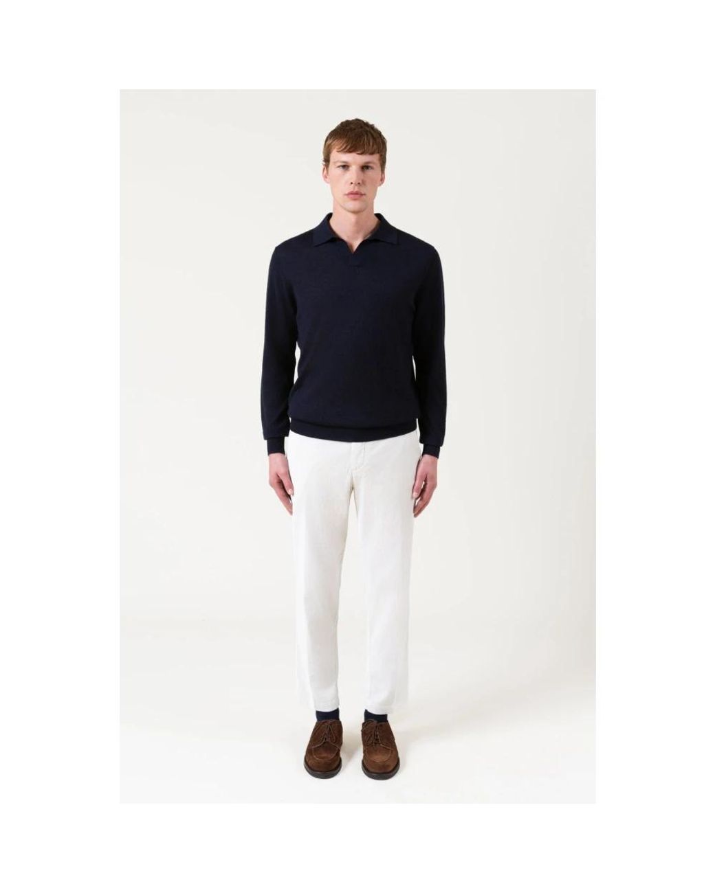 AUTORE Blue Polo Shirts for men