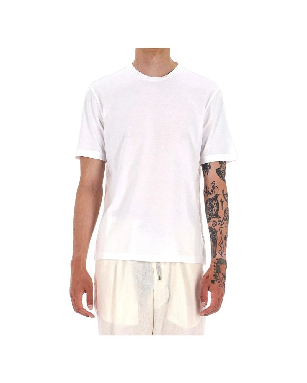 Roberto Collina Katoenen T-Shirt in het White voor heren