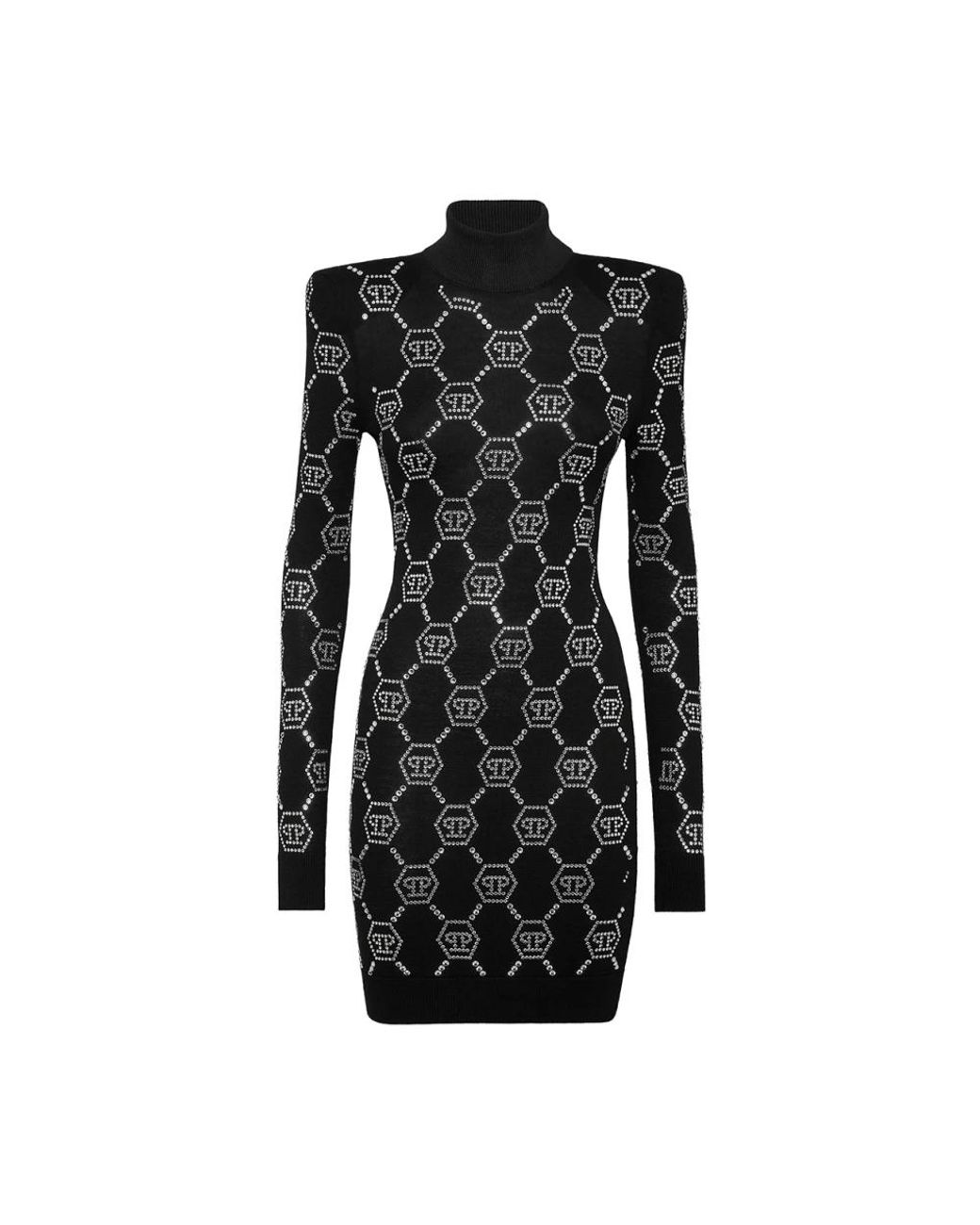 Philipp Plein Black Knitted Dresses