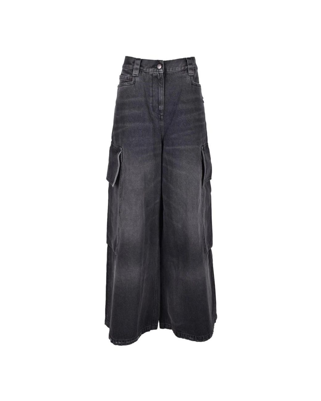 Palm Angels Gray Wide Jeans