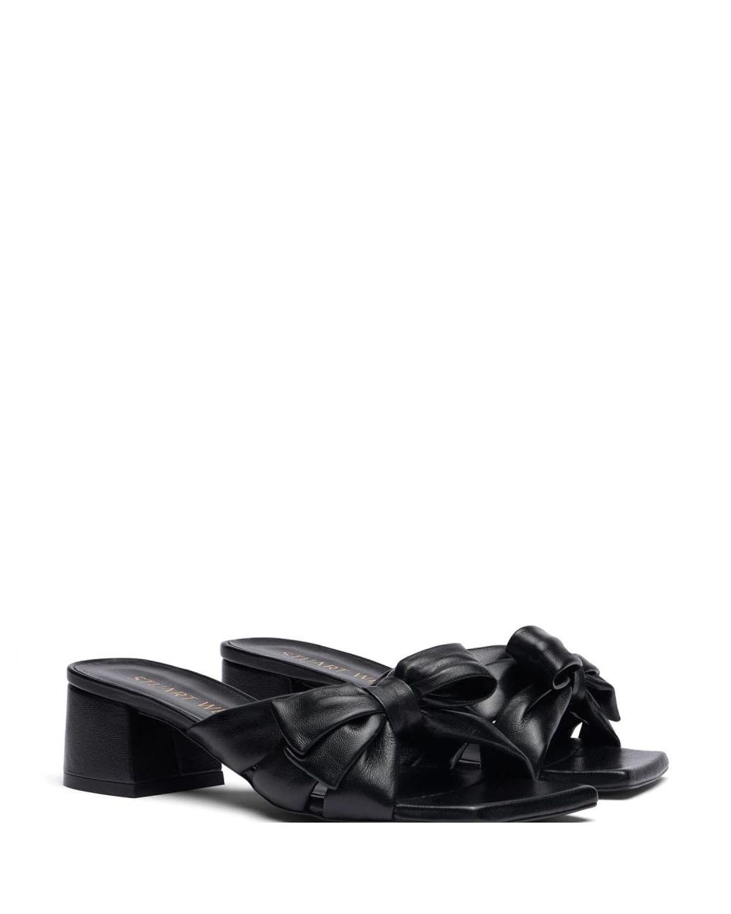 Stuart Weitzman Black Sofia Bow-Tie High-Heeled Sandals