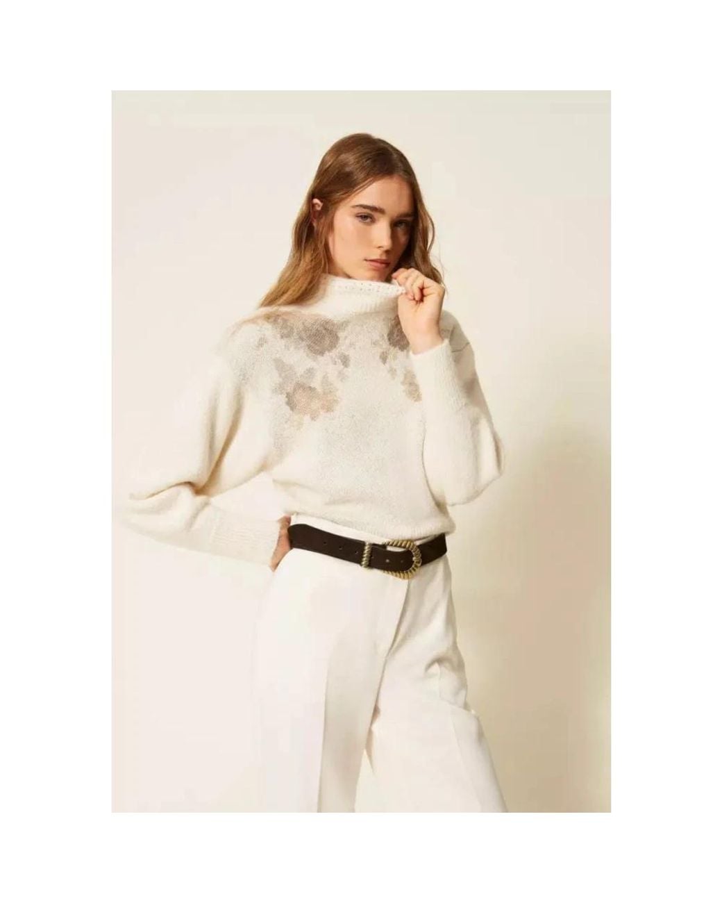 Twinset White Turtlenecks