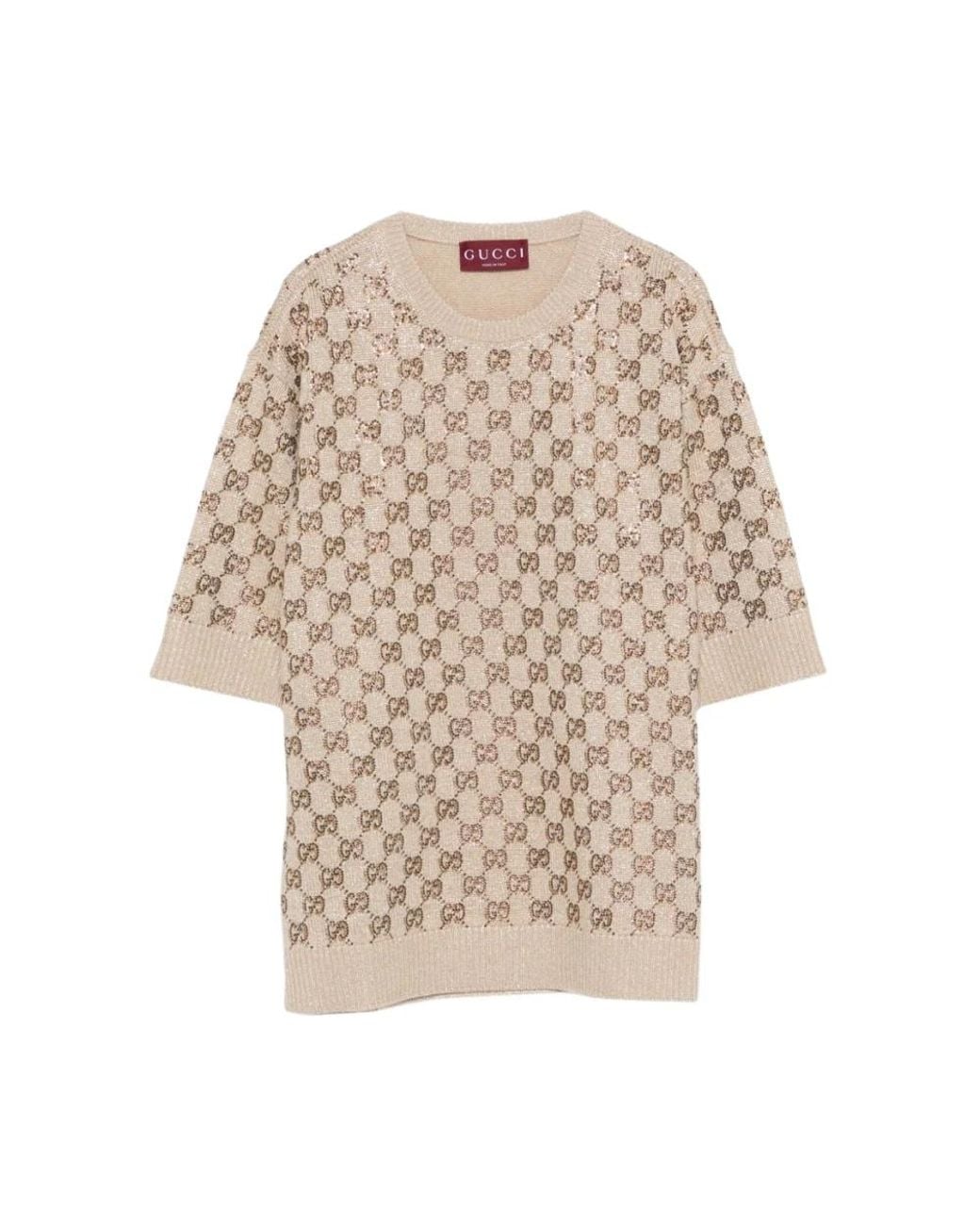 Gucci Natural Round-Neck Knitwear