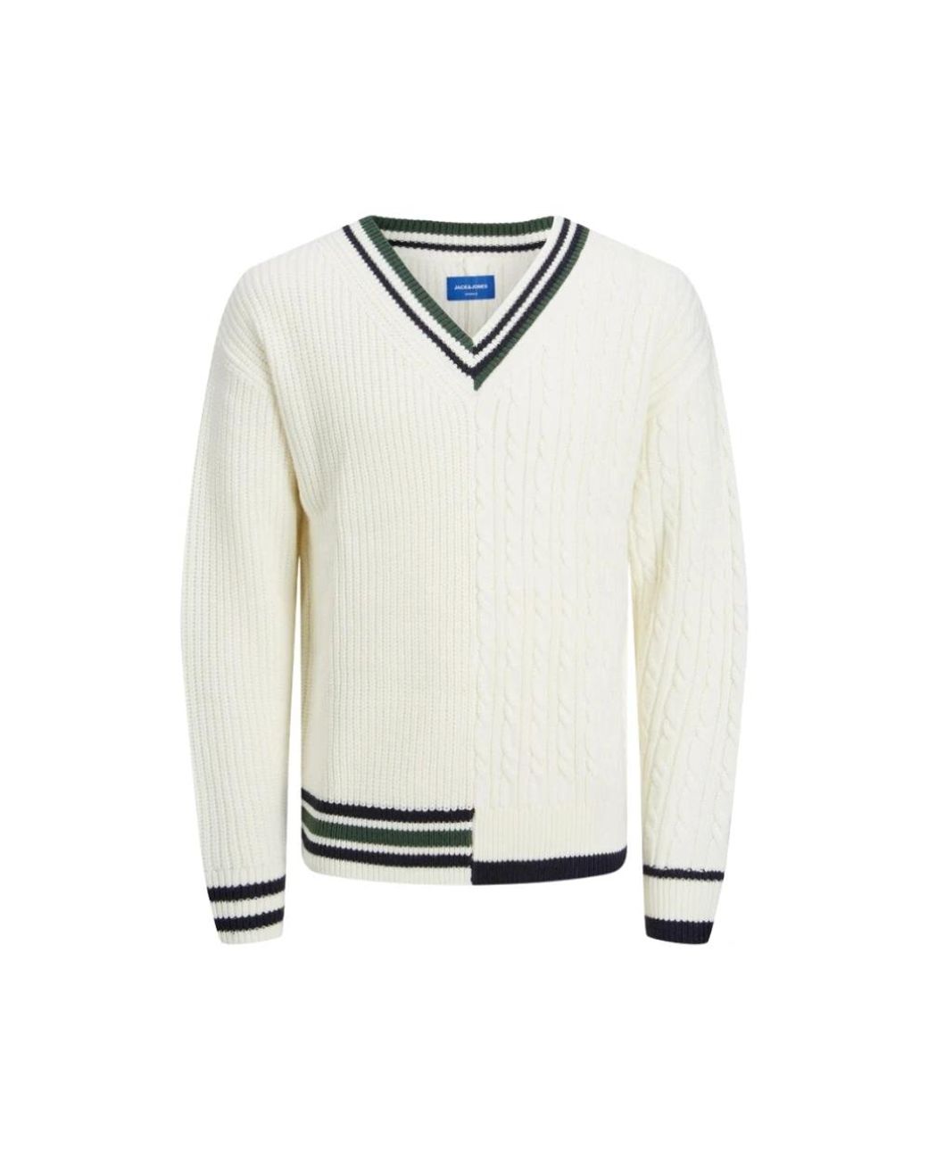 V-Neck Knitwear di Jack & Jones in White da Uomo
