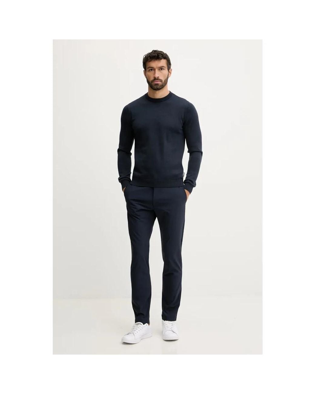 EA7 Rundhals-Strickpullover in Blue für Herren