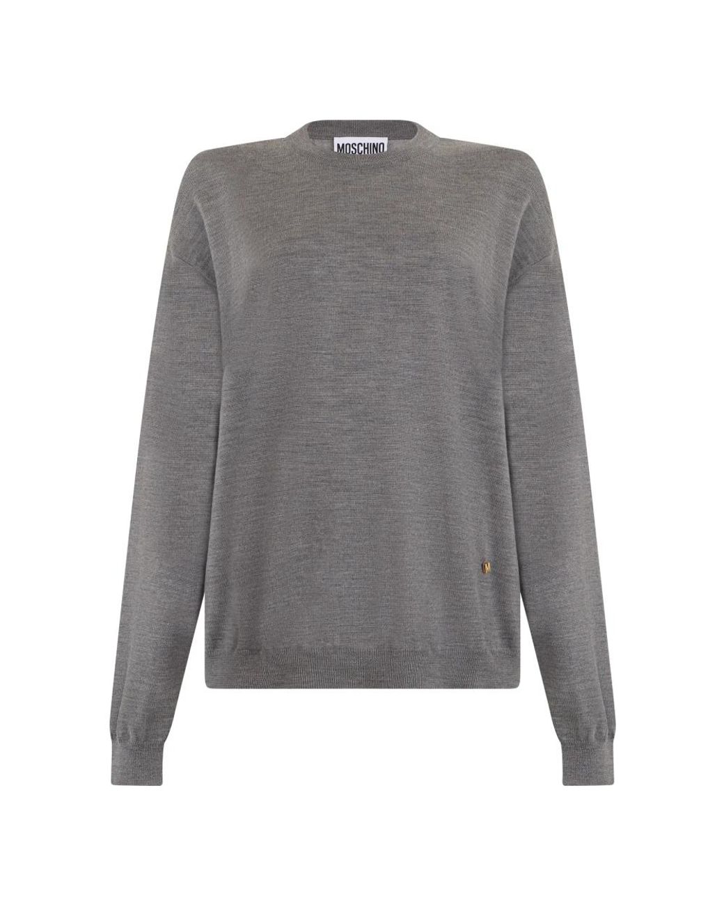 Moschino Gray Round-Neck Knitwear