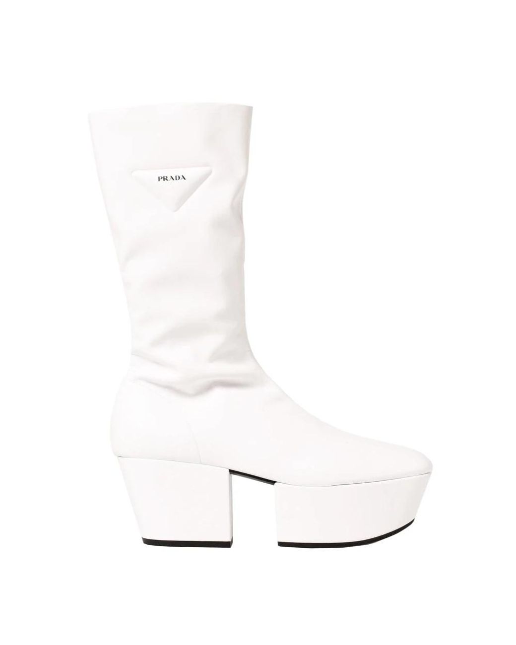 Prada White Tech Leather Platform Boot