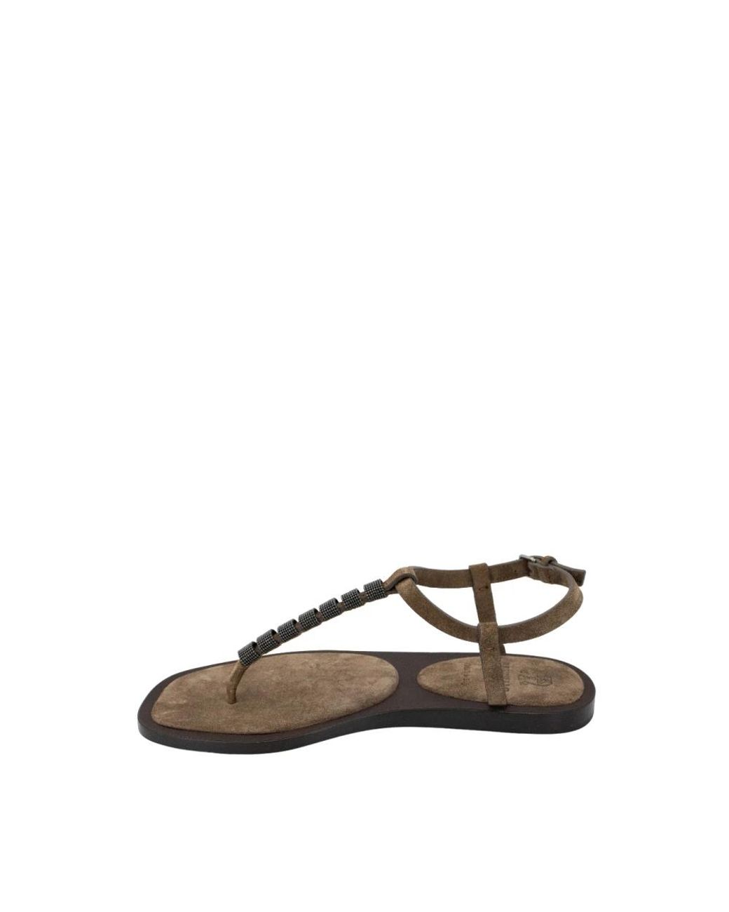 Brunello Cucinelli Brown Flat Sandals