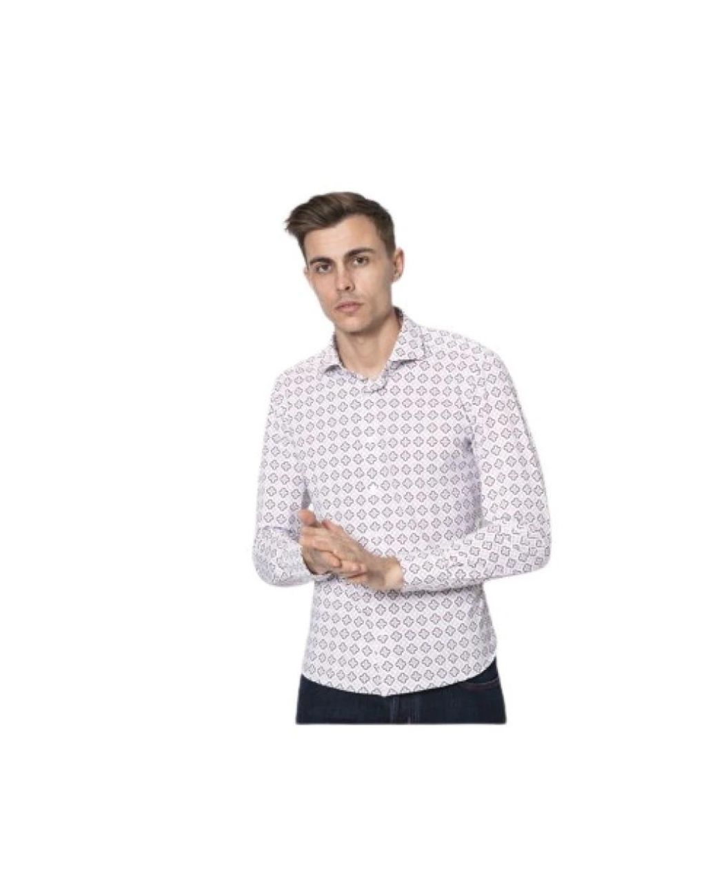 Orian Overhemden ,Veelkleurig ,Nylon Witte Bloemenprint Blouse in het White voor heren