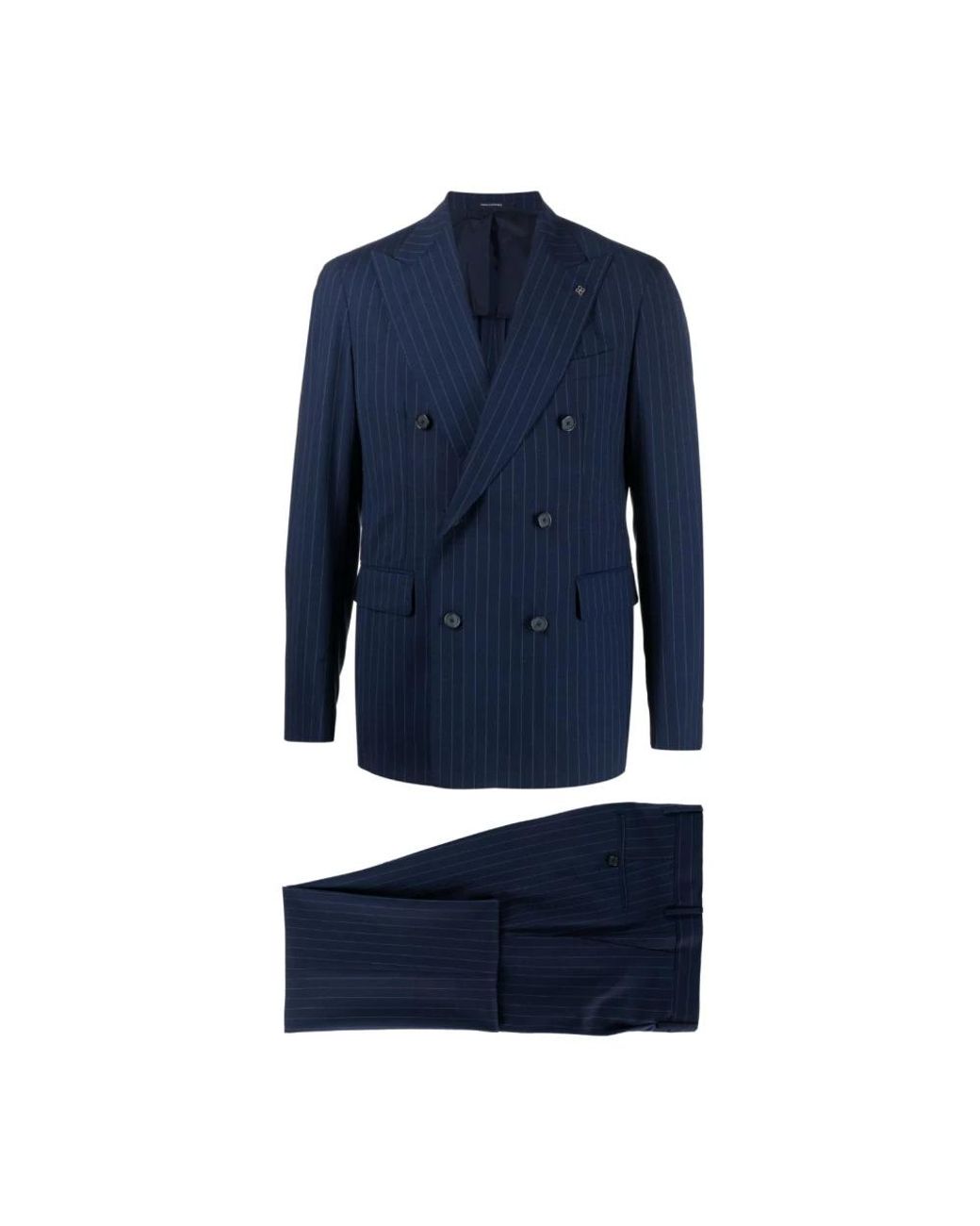 Tagliatore Vesuvio Double-Breasted Suit in het Blue voor heren