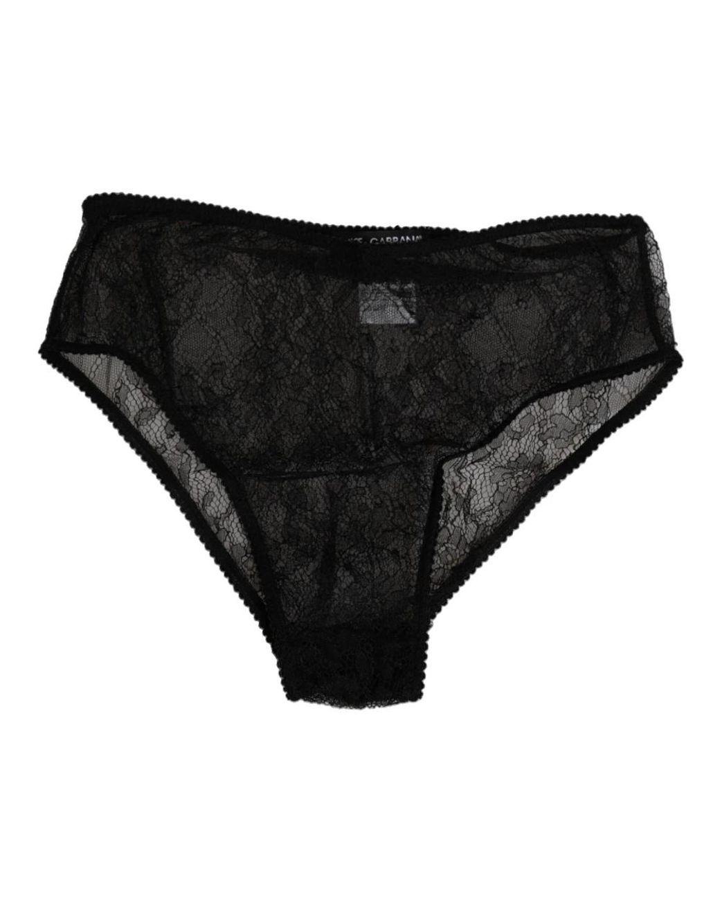 Dolce & Gabbana Ondergoed ,Zwart ,Nylon Zwarte Hoge Taille Slip Ondergoed in het Black