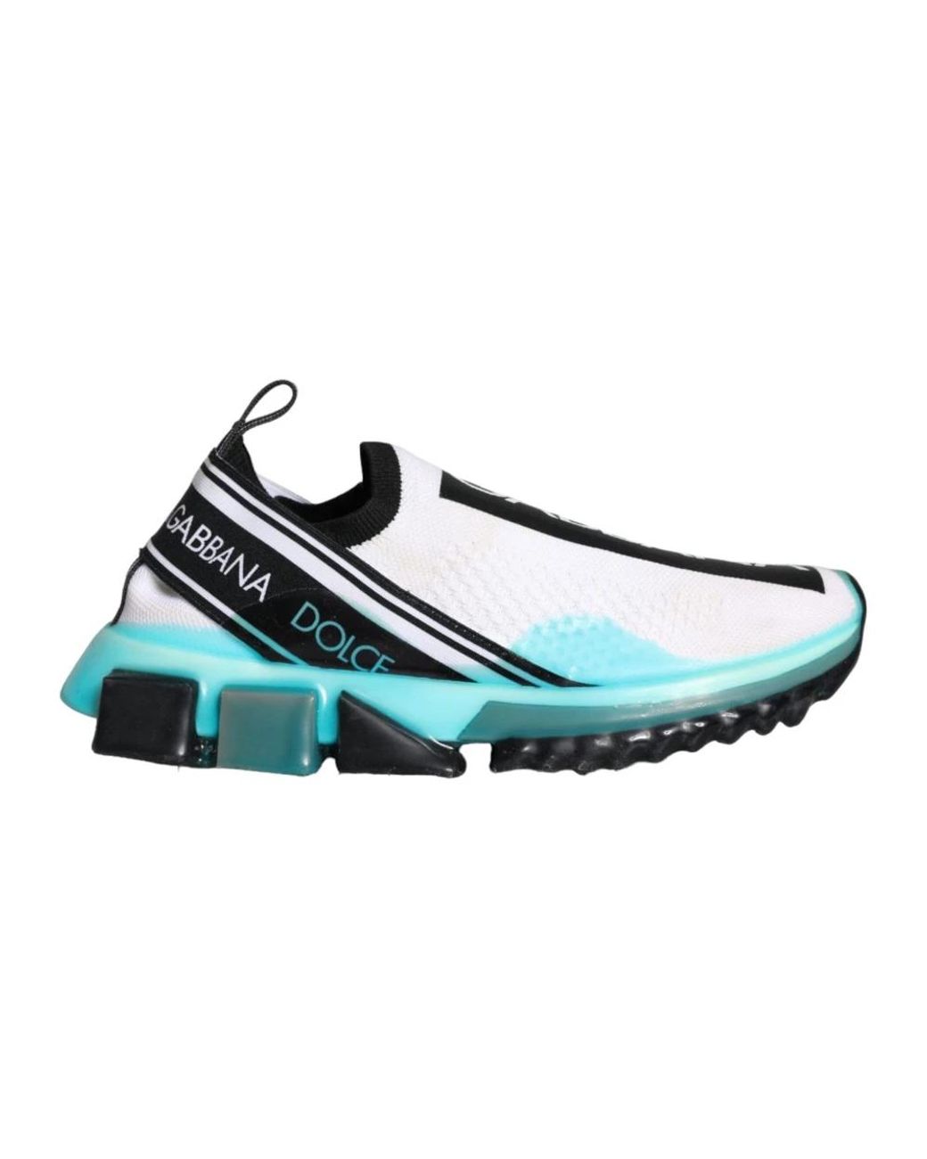 Dolce & Gabbana White Blue Slip On Sorrento Sneakers Shoes
