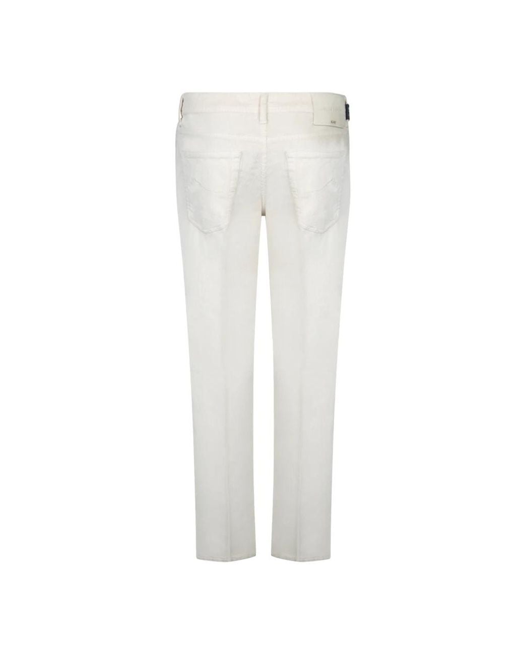 Jacob Cohen White Straight Trousers for men