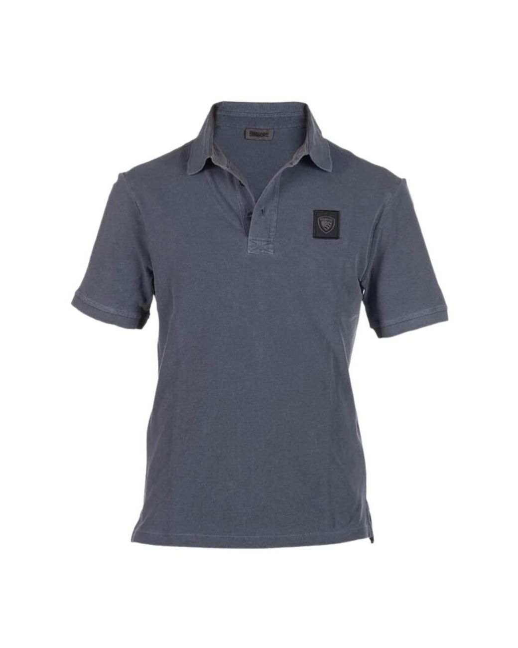 Blauer Tops ,Grijs ,Katoen Grijze Katoenen Piqué Polo Shirt Logo in het Blue voor heren