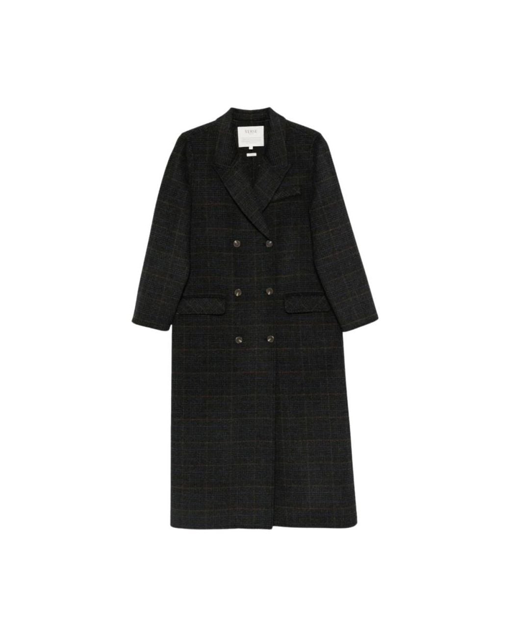 Yerse Black Double-Breasted Coats