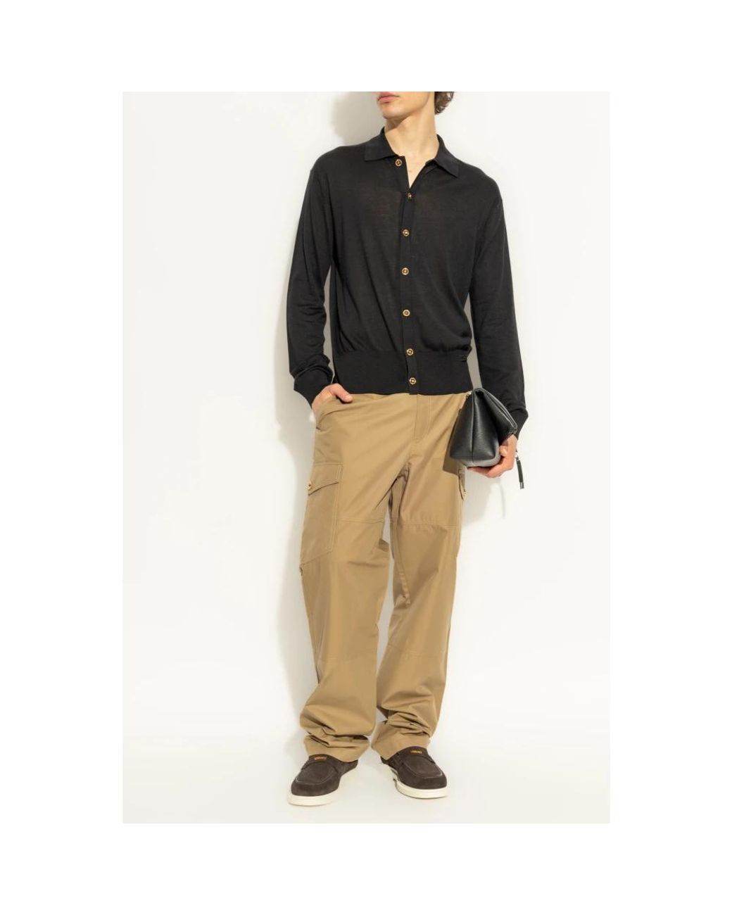 Cardigans Versace de hombre de color Black