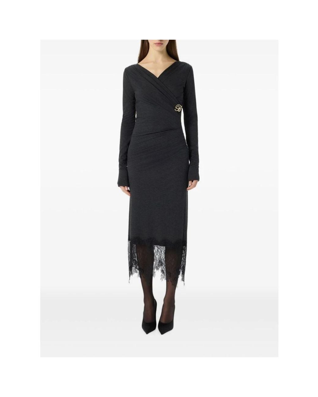 Blumarine Black Wrap Dresses