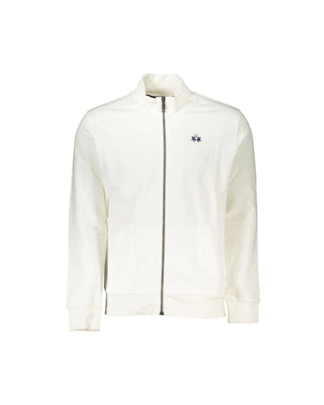 La Martina Hoodies & Sweatvesten ,Wit ,Katoen Elegant Wit Fleece Sweatshirt Regular Fit in het White voor heren