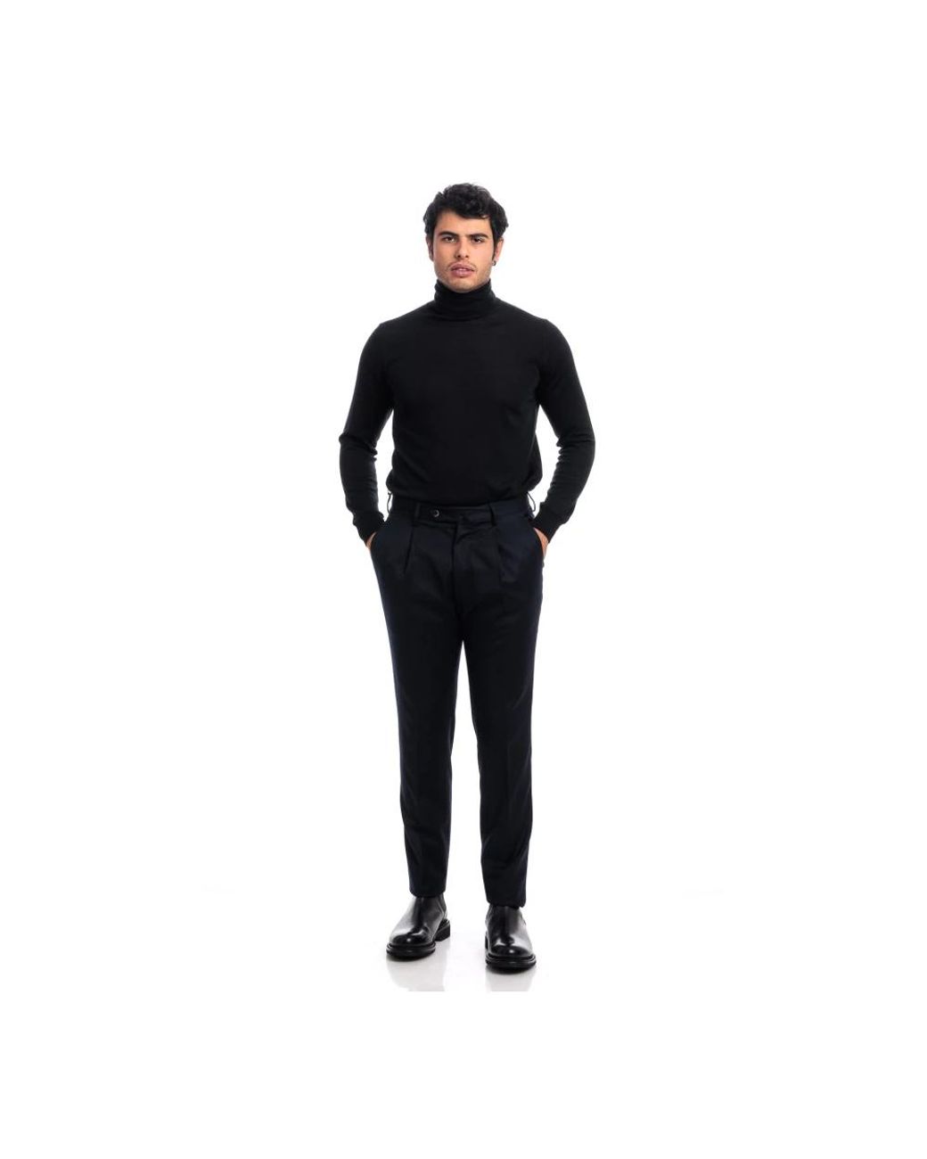 PT01 Black Straight Trousers for men