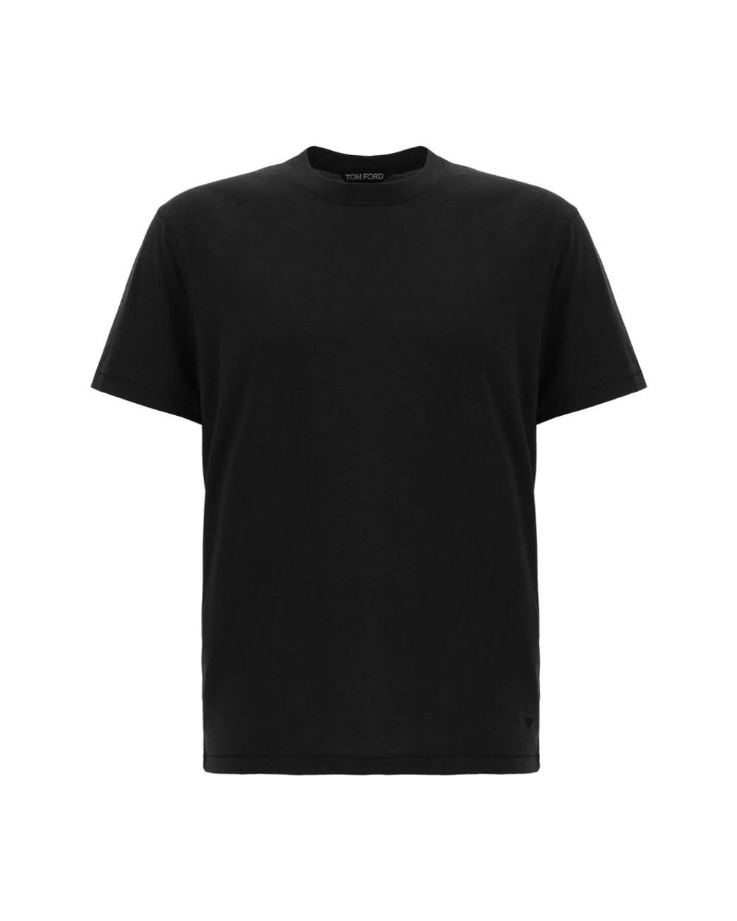 Tom Ford Lyocell Cotton Crew Neck T-Shirt in het Black voor heren