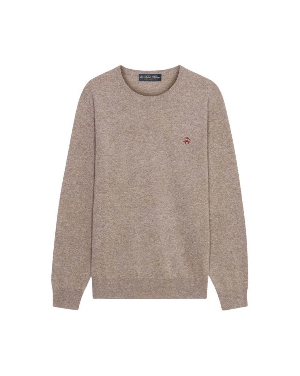 Brooks Brothers Brown Crewneck Sweater With Logo for men