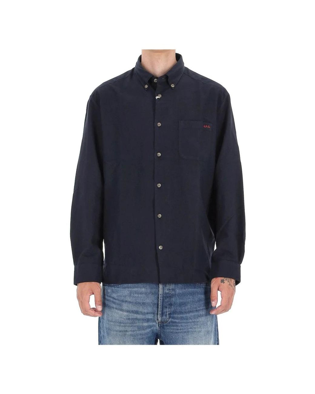 A.P.C. Blue Casual Shirts for men