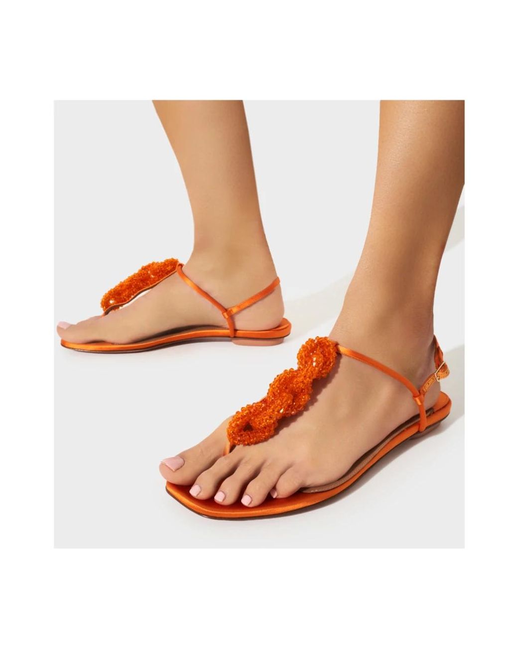 Aquazzura Red Flat Sandals