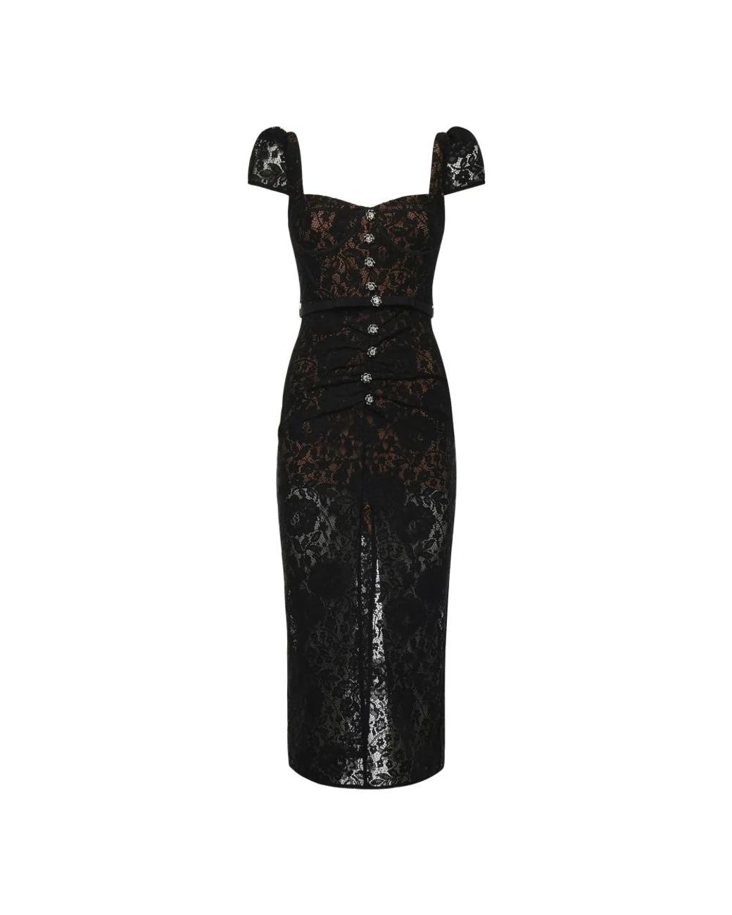 Midi Dresses Self-Portrait de color Black