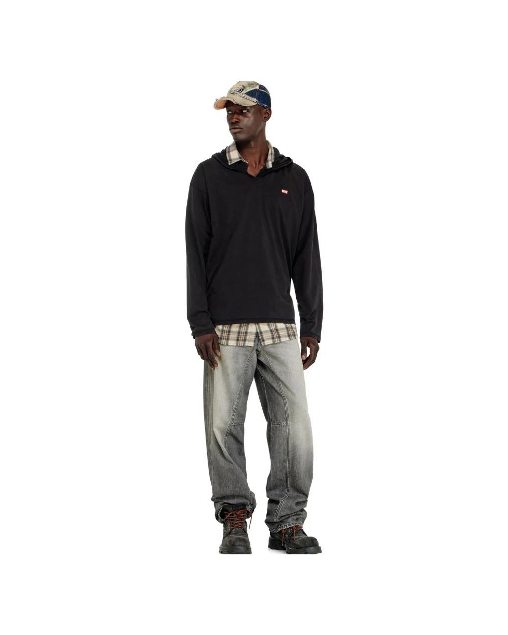DIESEL Black Hoodies for men