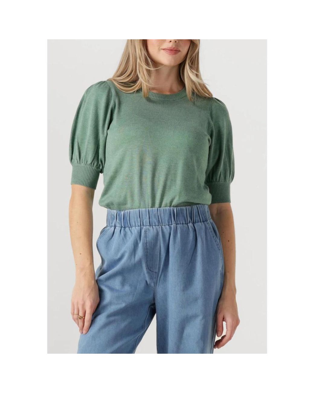 Minus Truien & Vesten ,Groen ,Liva Knit Tee in het Green