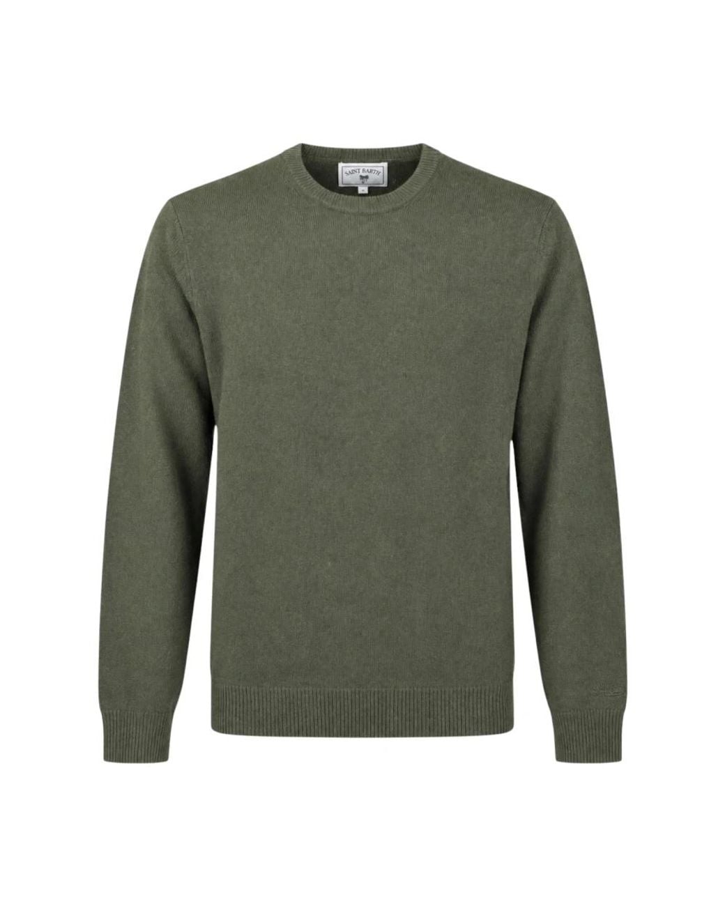 Mc2 Saint Barth Green Round-Neck Knitwear for men