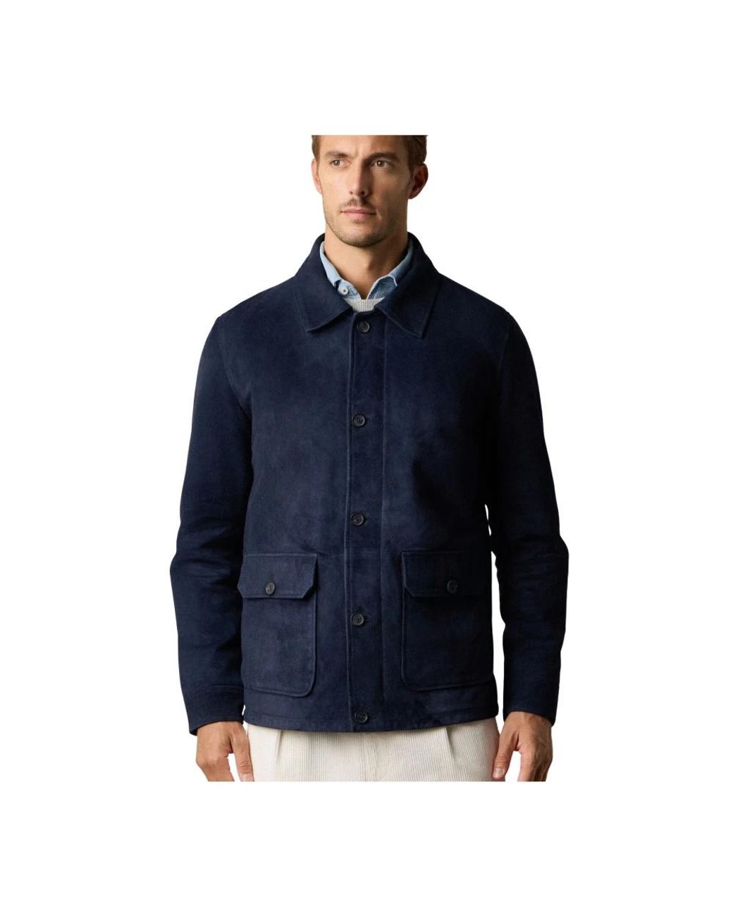 Brooks Brothers Blue Leather Jackets for men